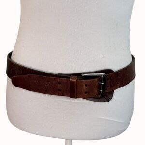 Simply Vera Wang Leather Belt Size M Brown Double Prong VTG Military Style Rare